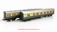 2P-003-013 Dapol GWR B Set Coach Pack number 6449 and 6450 in GWR Chocolate and Cream livery with Cities Crest